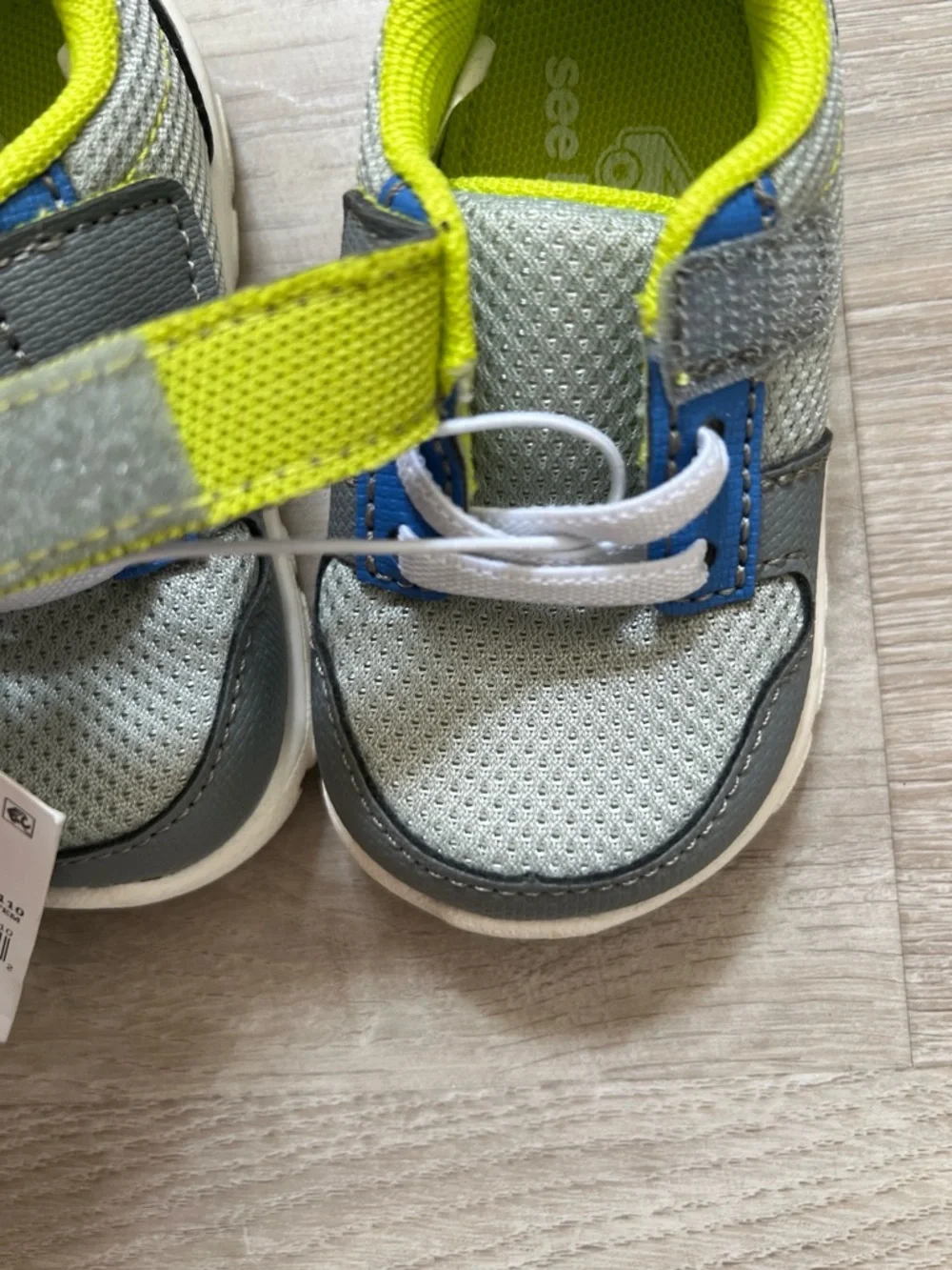 See Kai Run Tenny Sneakers Toddler Boy Size 4 Gray Hook Loop Shoes Casual New